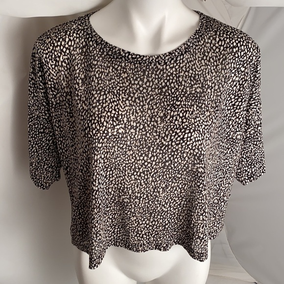 Joie Alessandra viscose top in multicolor Caviar beige tan print L - Picture 1 of 10